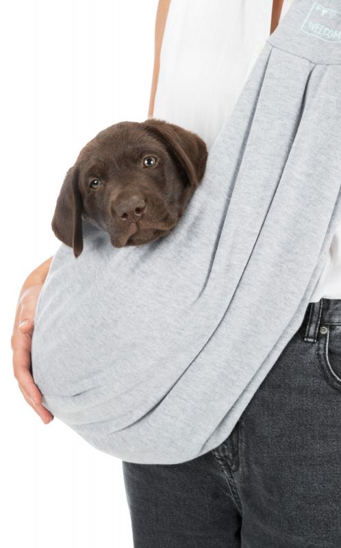 Grå skrå bæreveske til liten hund