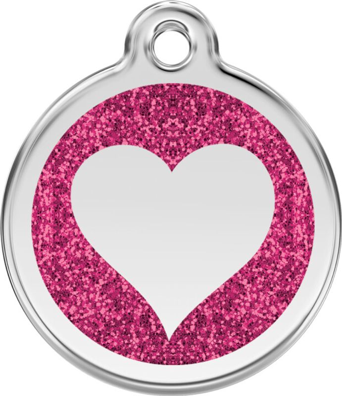 ID-brikke med Glitter - Hjerte