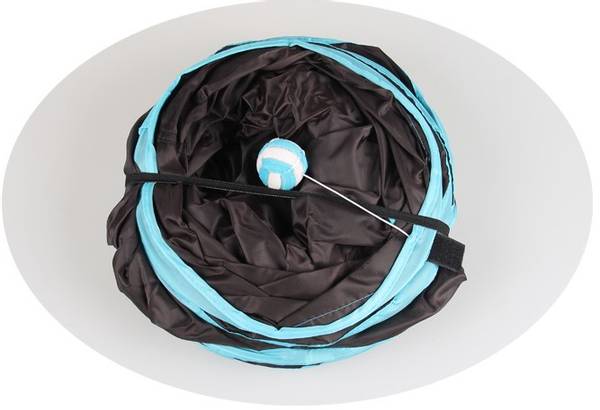 Hovedbilde Blå/sort kattetunnel med flere åpninger