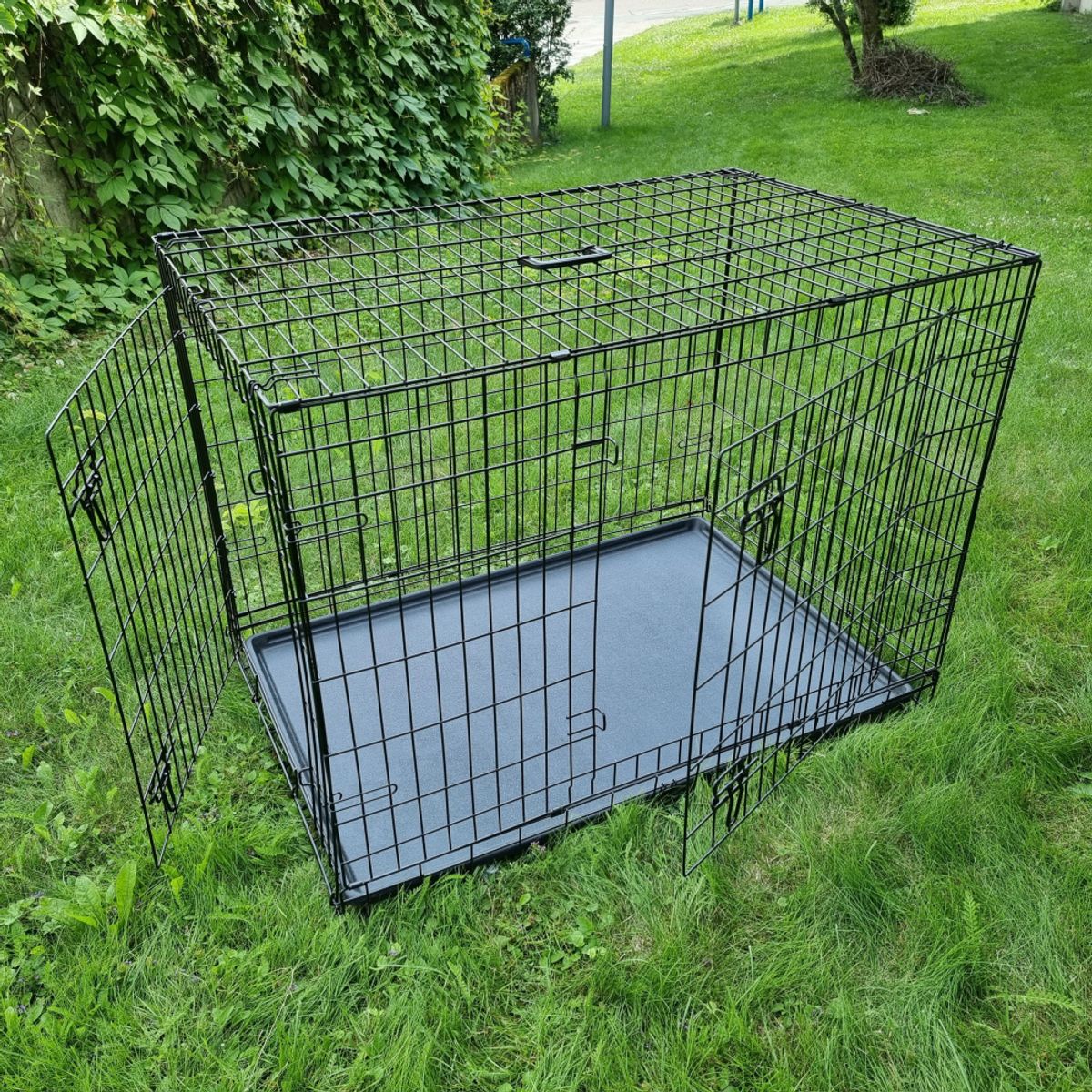 X-Large sammenleggbart stålbur til hund (109x71x79cm)