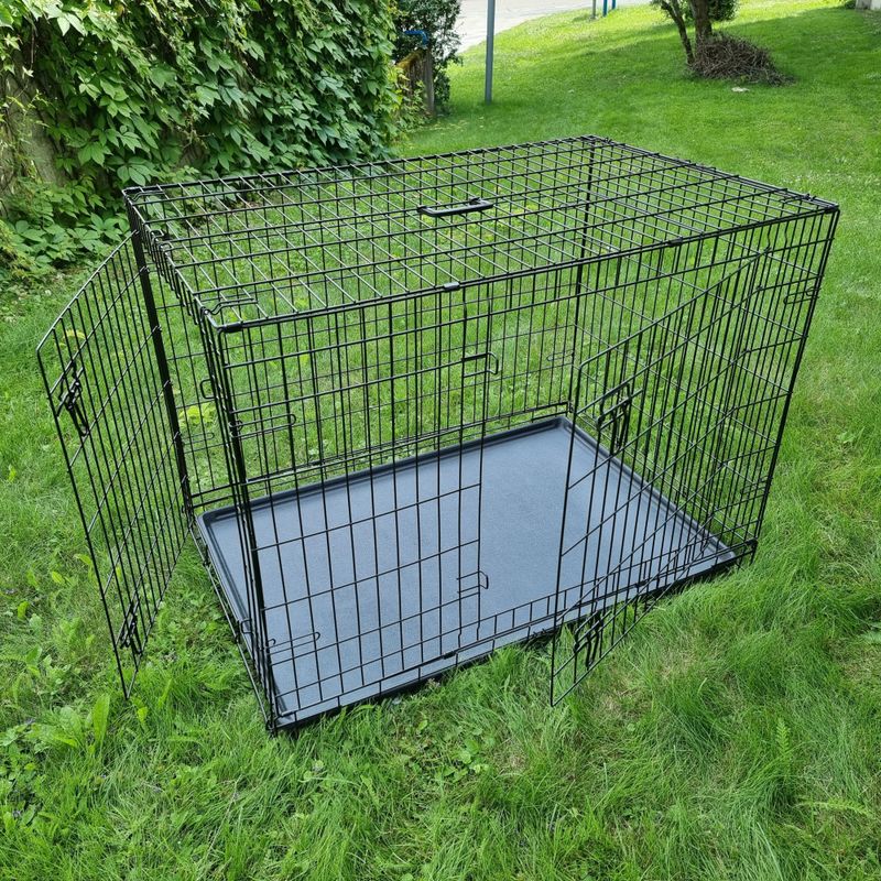 X-Large sammenleggbart stålbur til hund (109x71x79cm)