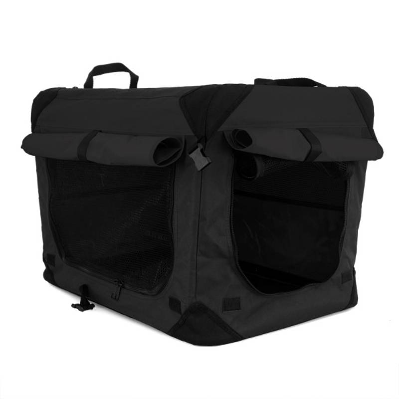 50cm S Sort canvas hunde- og kattebur 