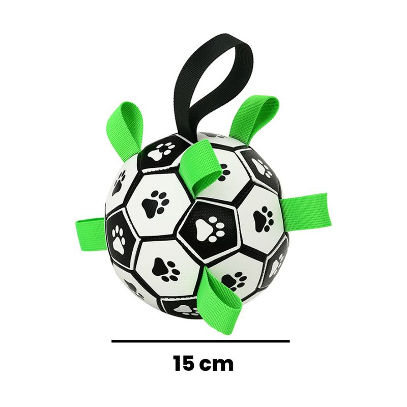 Oppblåsbar fotball til hund - solid, spretten ball for aktiv lek og trening, Ø: 15 cm