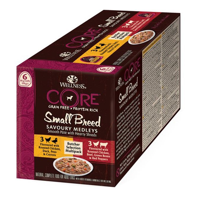 Hovedbilde CORE Small Breed Savoury Medleys Butcher Multipack våtfôr til hund 6pk