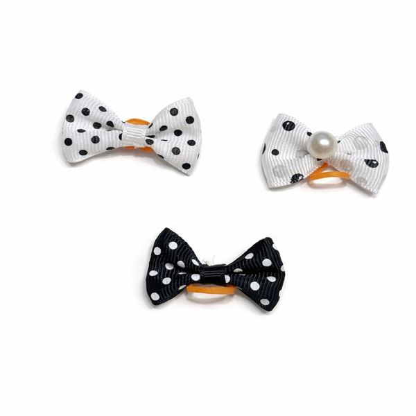 Hovedbilde 3pk toppsløyfer med strikk til pelsen i sort og hvitt