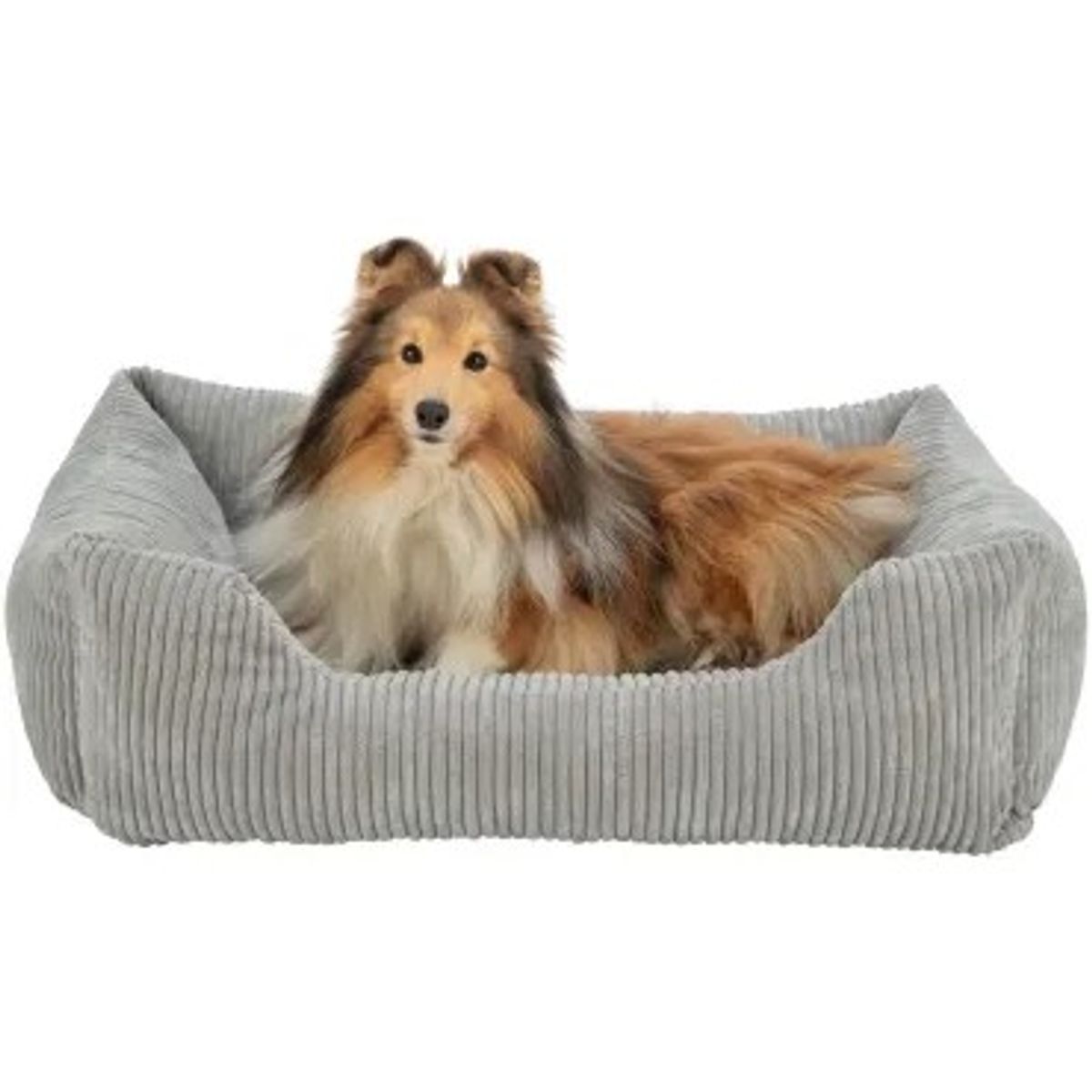 Mellomgrå ortopedisk cord hundeseng 