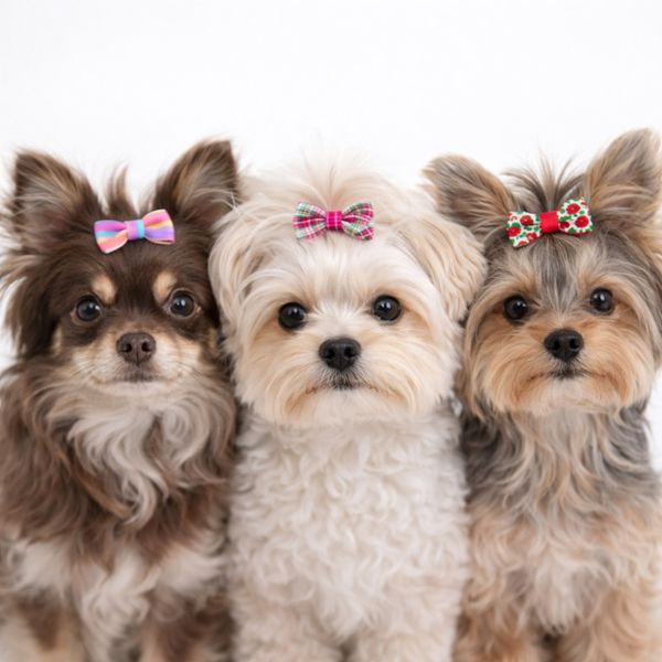 Hovedbilde 10pk enkle toppsløyfer med strikk - jentete design