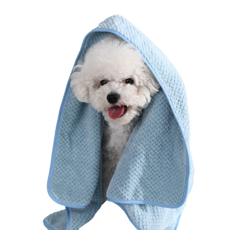 Blått ultrasoft absorberende håndkle til hund, Small - 40x60 cm