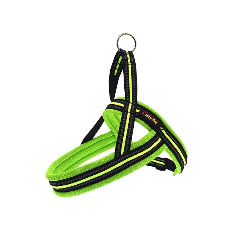 Neon hundesele med refleks og padding