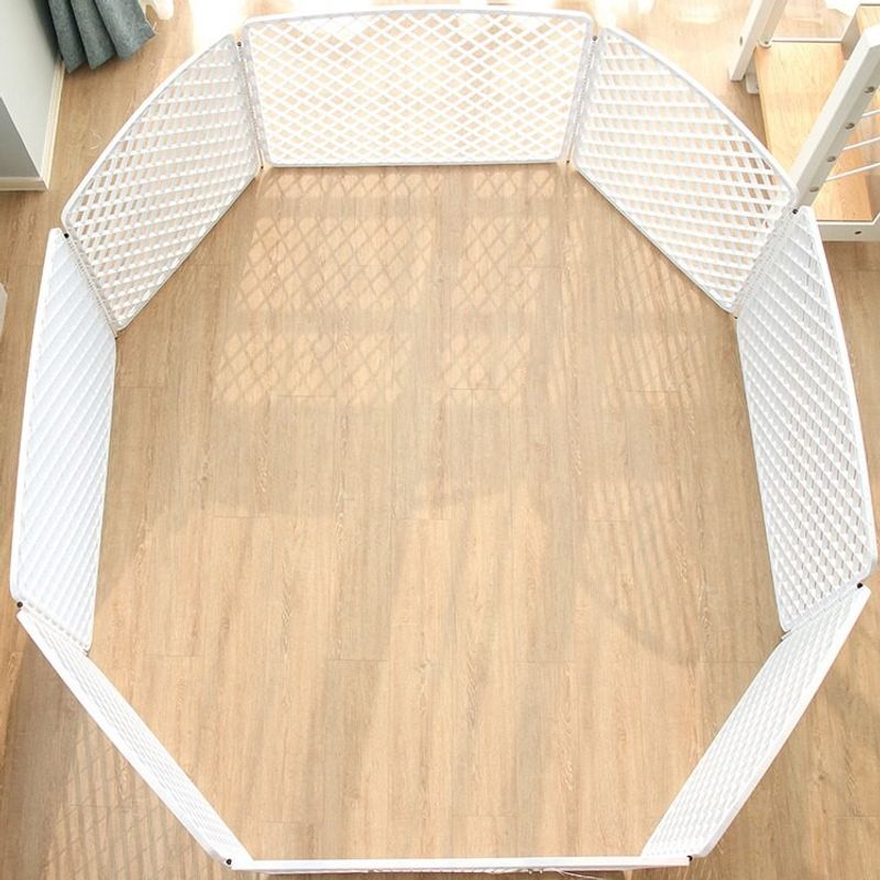 Hvit firkantet hundegård i plast, 96 x 96 x 75 cm