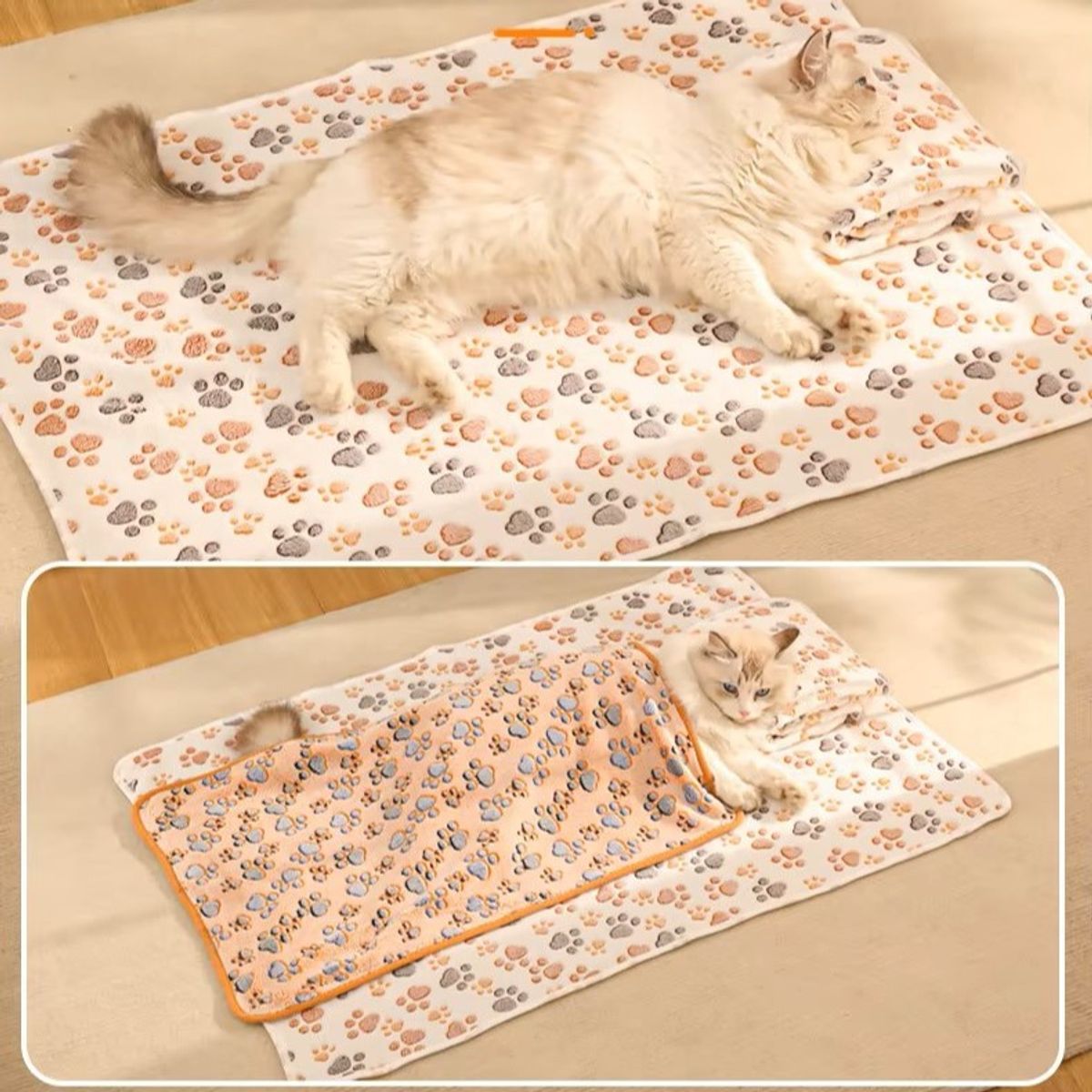 Lyst hundeteppe med potemønster 50x75cm