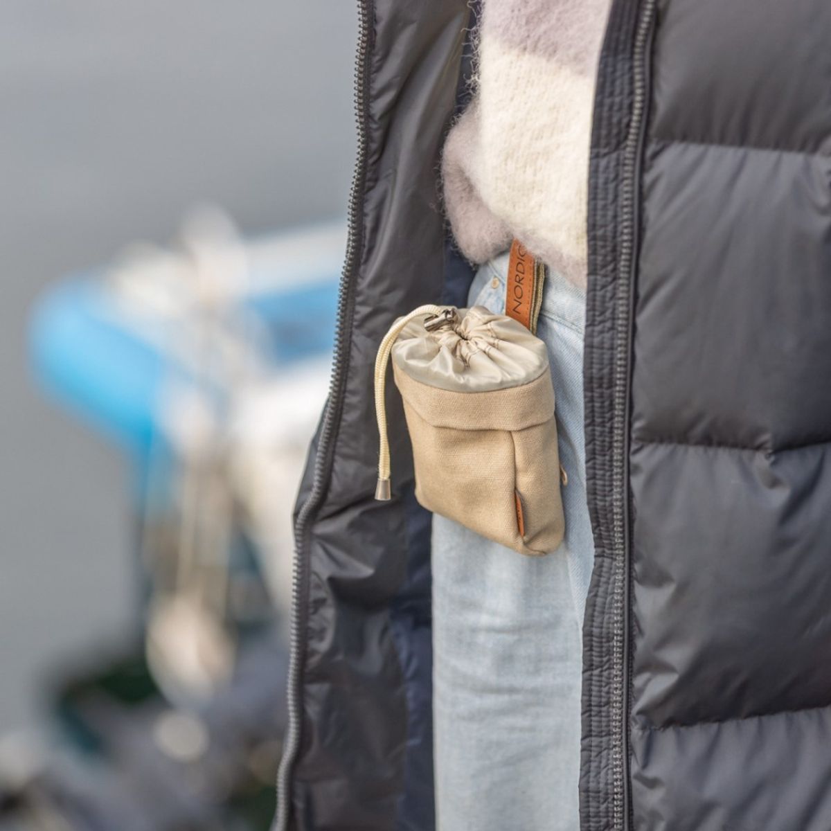 Beige godbitholder turtaske