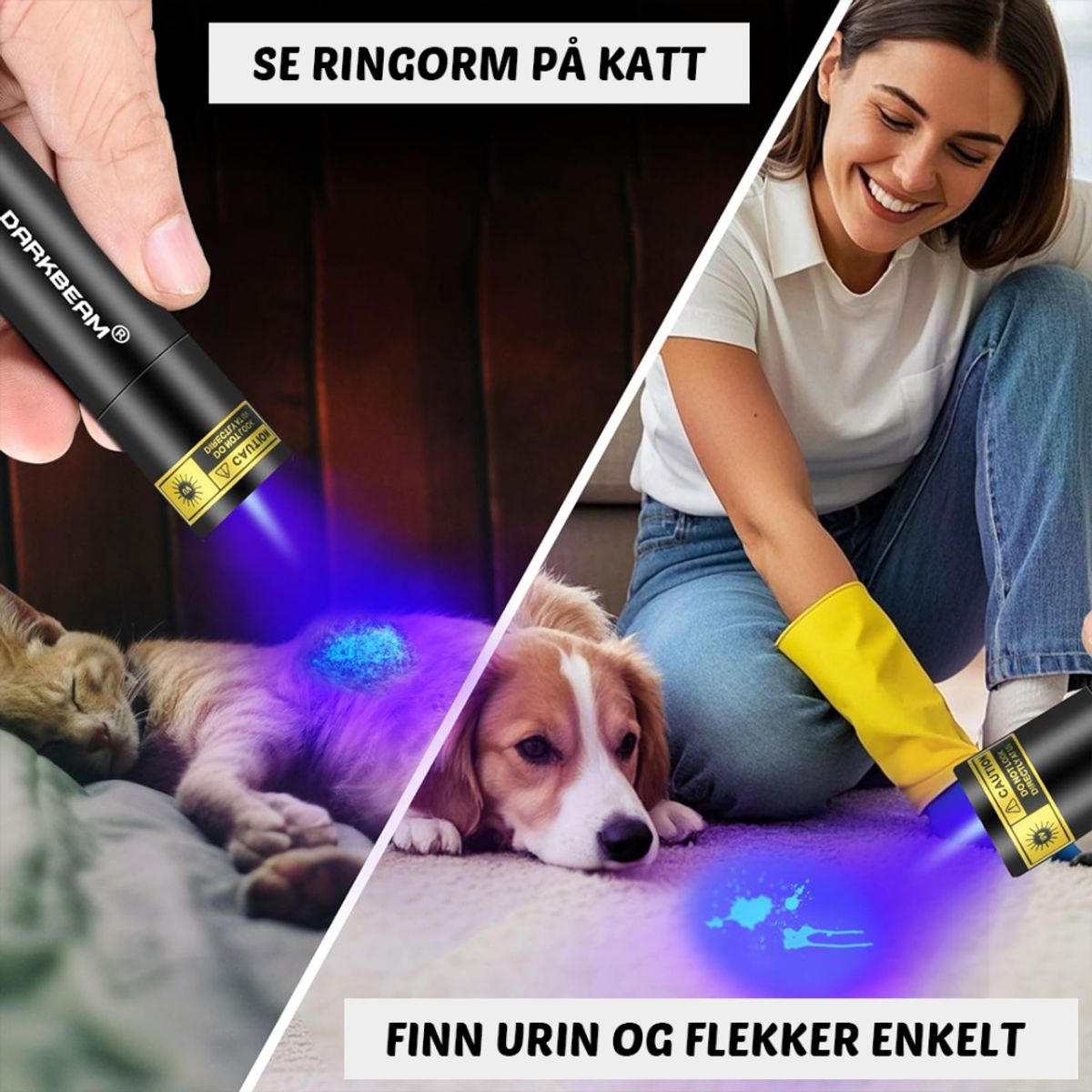 UV-lommelykt V1 – Oppdag skjult smuss, urin og flekker på sekunder