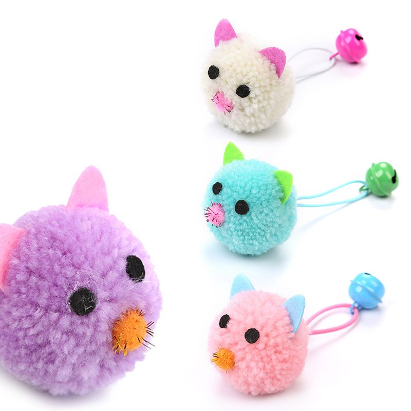 Plush lekemus pongpong katteleke med bjelle