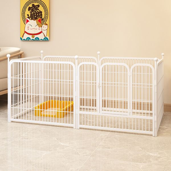 Hovedbilde Solid hundegård i hvitt metall 160x80x80 cm