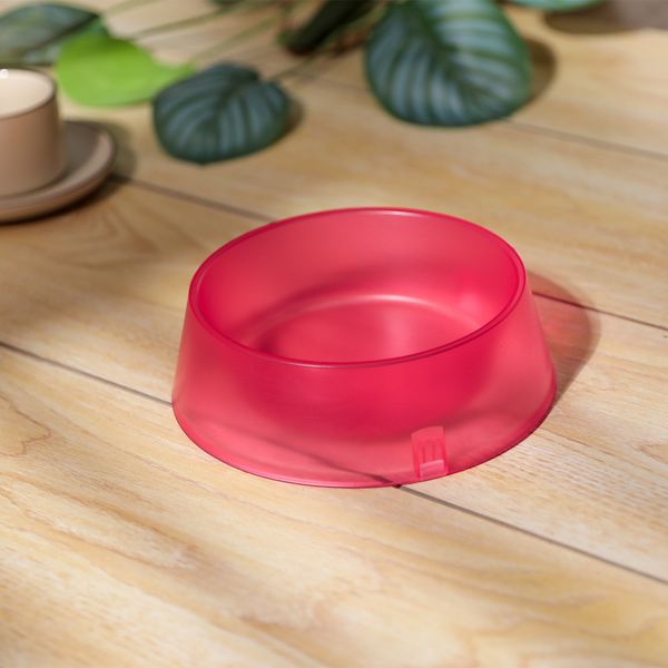 Hovedbilde Enkel hundeskål i matt transparent rødrosa