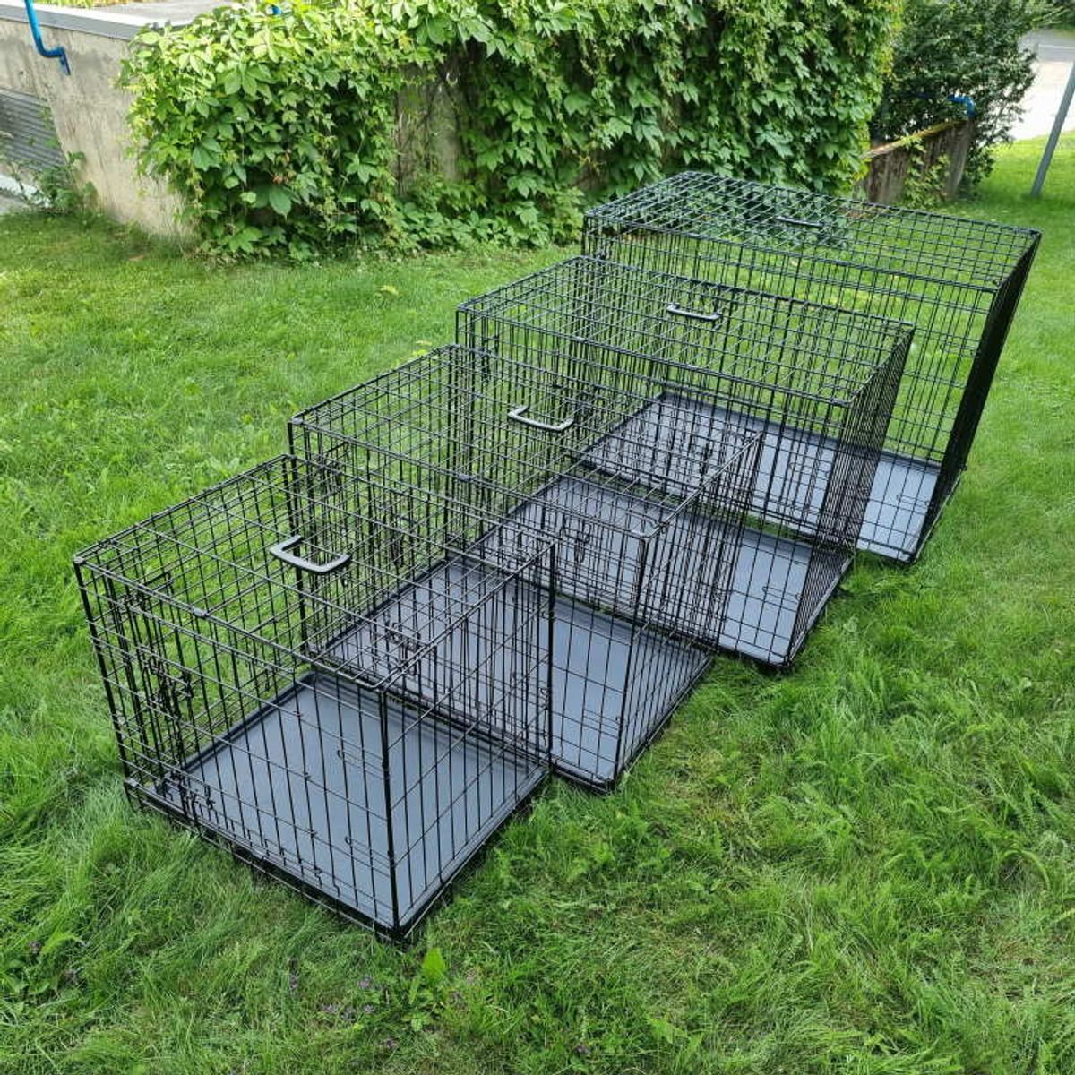 Large sammenleggbart stålbur til hund (93x62x69cm)