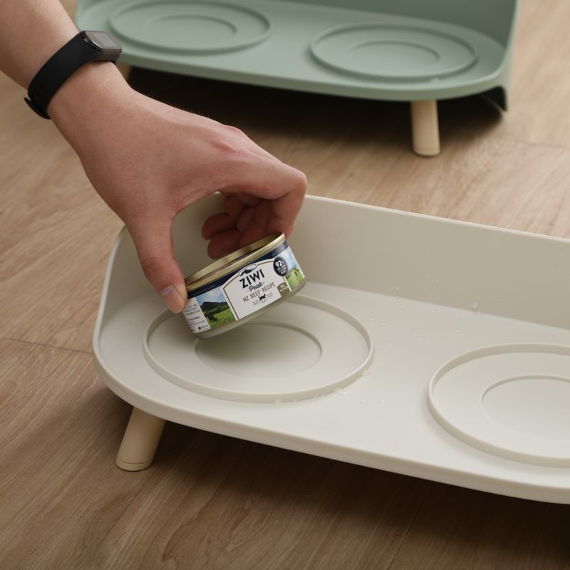 Dobbel design hundeskål og katteskål med stativ