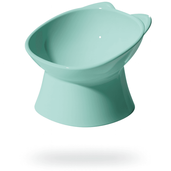 Hovedbilde Grønn ergonomisk opphøyet designskål til katt