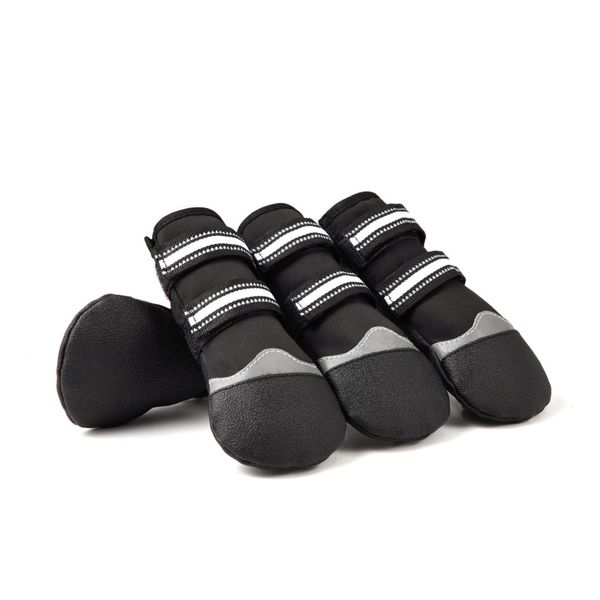 Hovedbilde Sorte hundesko med gummiert såle og refleksstropper