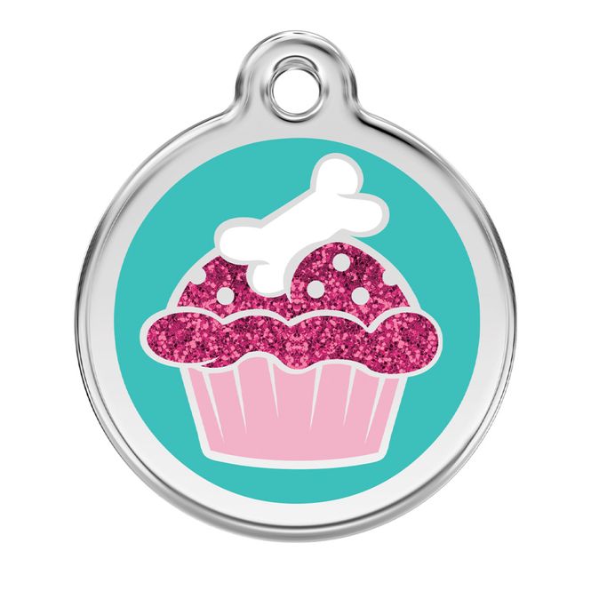 Hovedbilde ID-brikke med Glitter - Cupcake