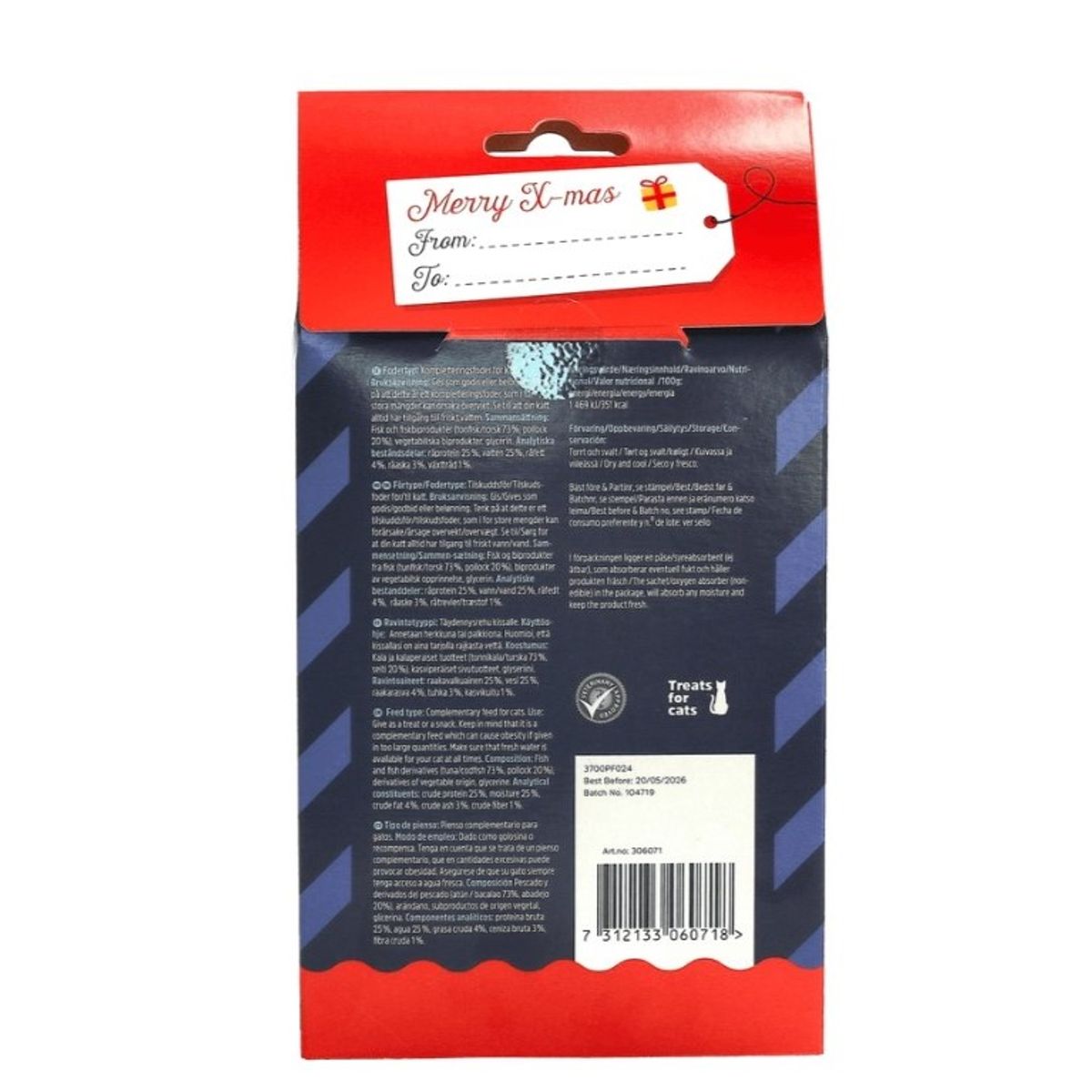 Julete godbiter til katt - gaveboks