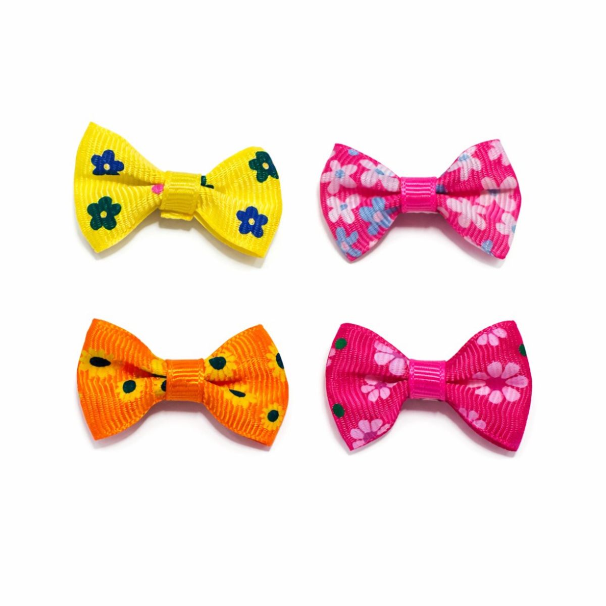 4pk blomstrede toppsløyfer med spenne