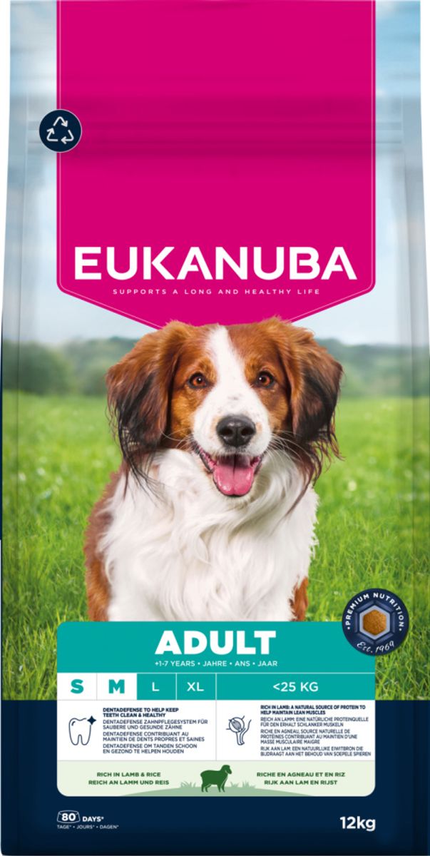 Eukanuba Adult Small/Medium Breed Lam & Ris 12kg