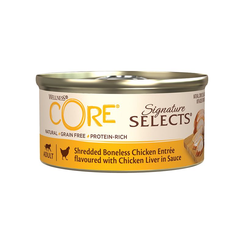 CORE Signature Selects Strimlet, benfri kylling med kyllinglever i saus