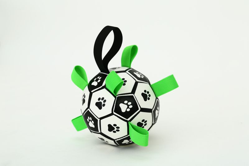 Oppblåsbar fotball til hund - solid, spretten ball for aktiv lek og trening, Ø: 15 cm