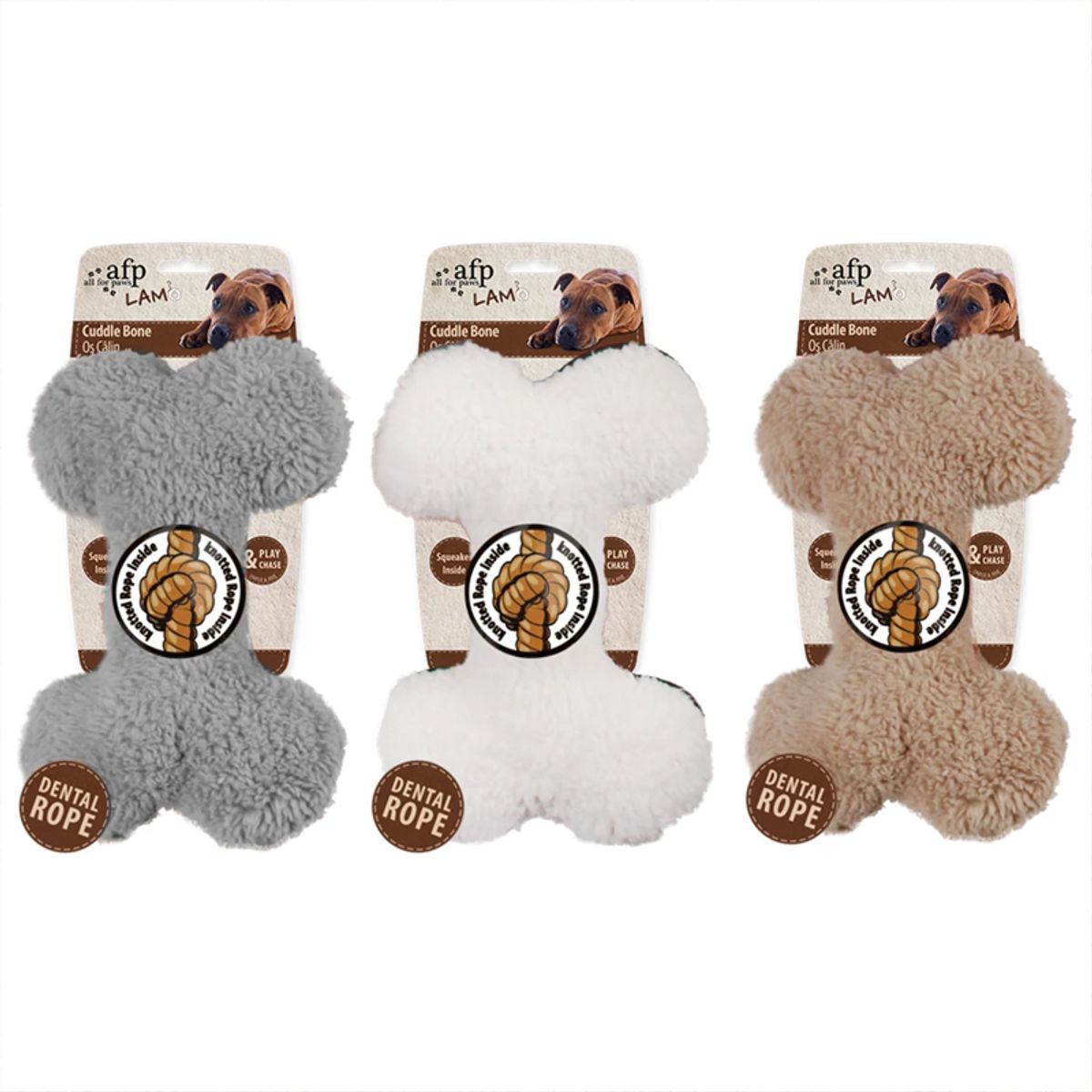 Plush hundebein med solid tauleke inni