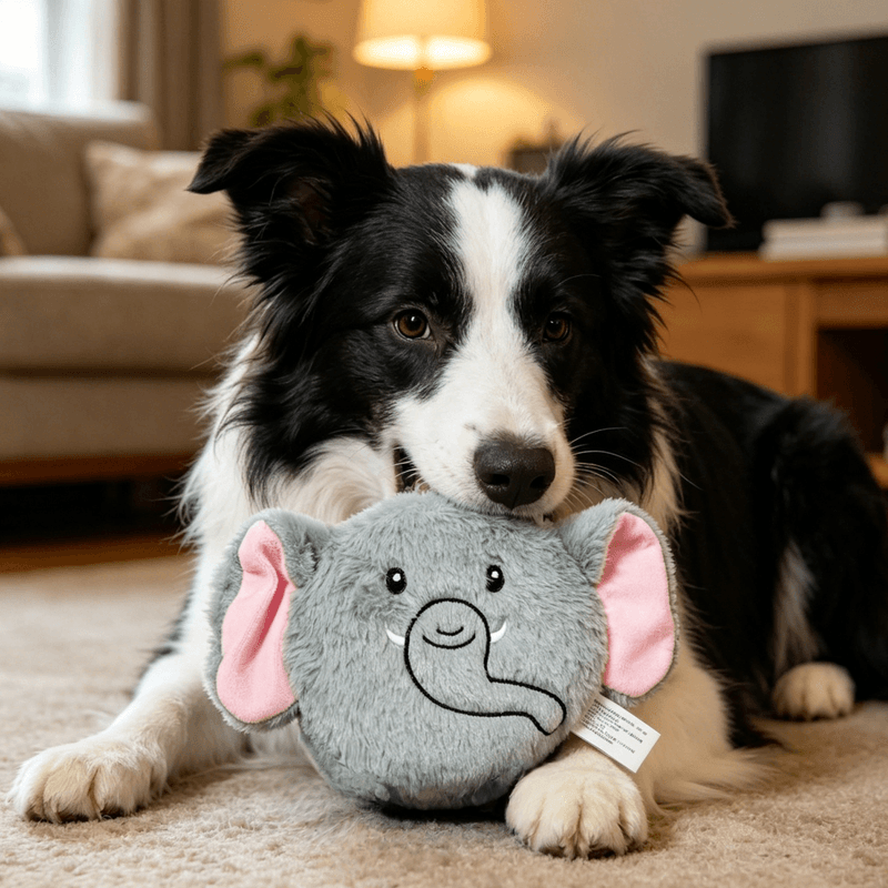 Flat elefant hundeleke med squeak