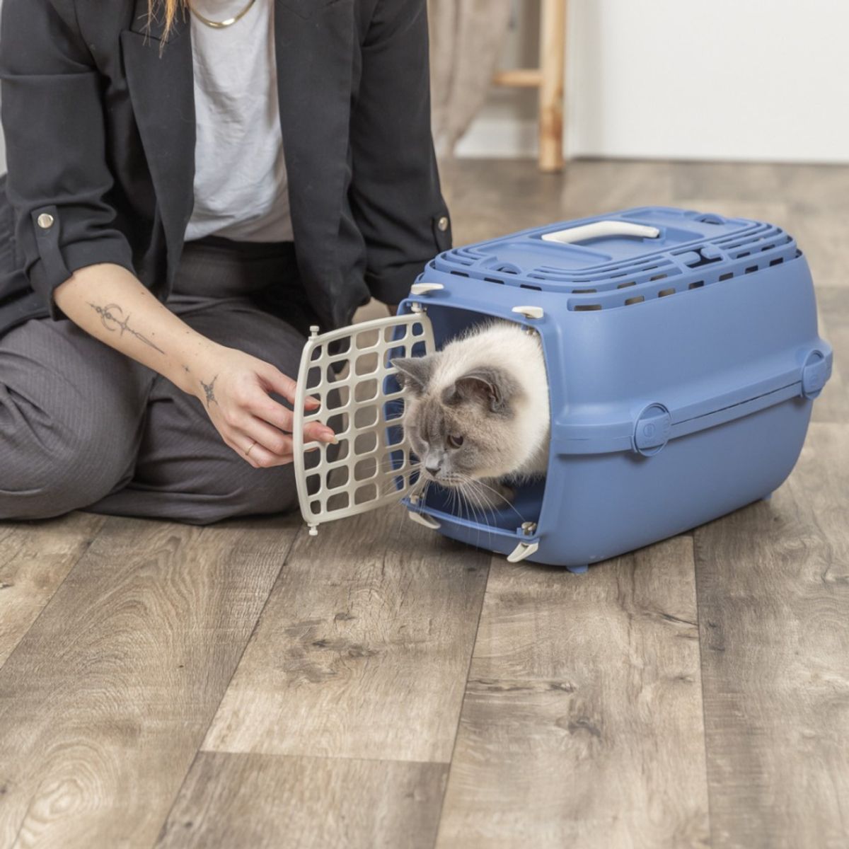 Blått Relax 1 transportbur (opptil 6kg)