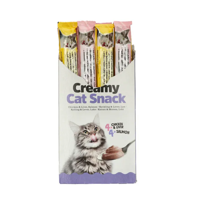 Hovedbilde 8pk Salsa - flytende kattesnacks laks/kylling/lever