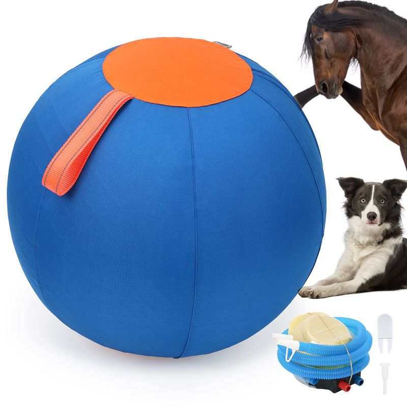 Stor oppblåsbar ball til hund - solid, spretten ball for aktiv lek og trening, Ø: 45 cm