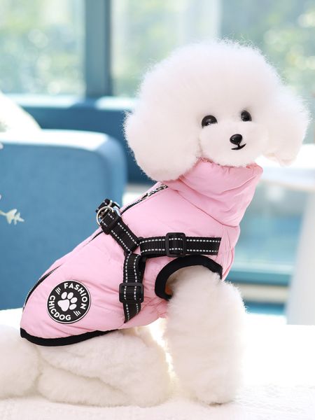 Hovedbilde Rosa hundedekken med integrert sele 