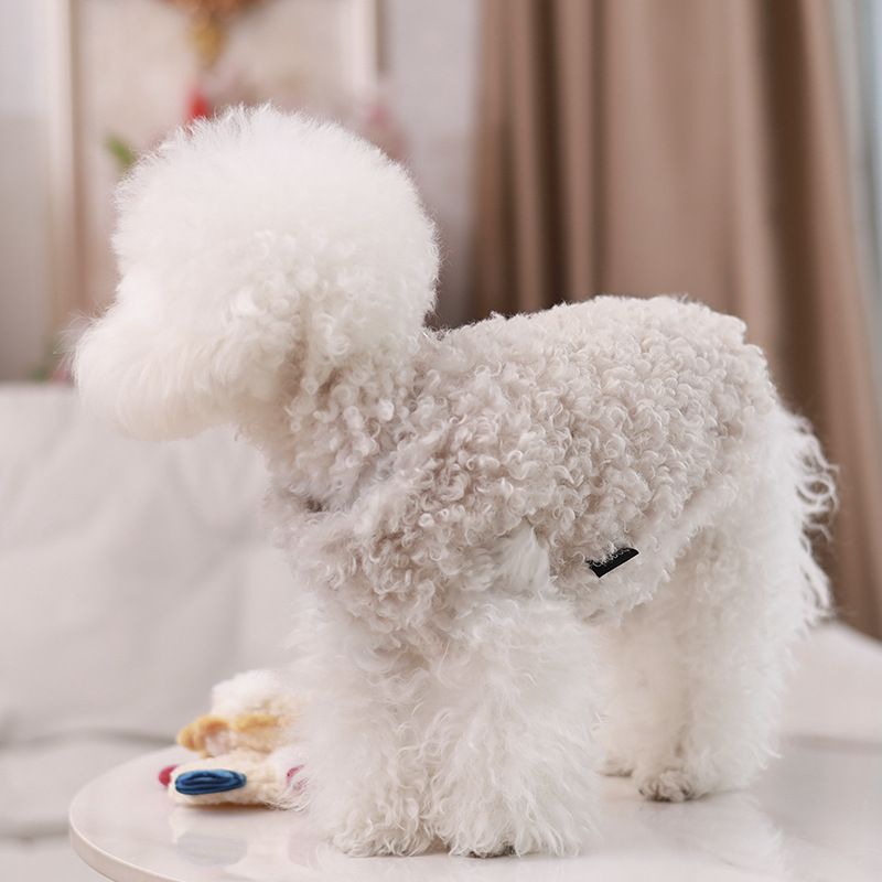 Lys beige fuskepels hundevest 