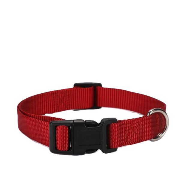 Hovedbilde Mørk rødt halsbånd til hund - flere størrelser