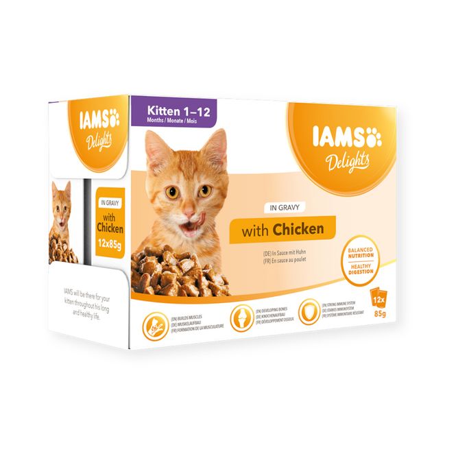 Hovedbilde IAMS DELIGHT CAT Kitten kylling i saus 12 x 85 g