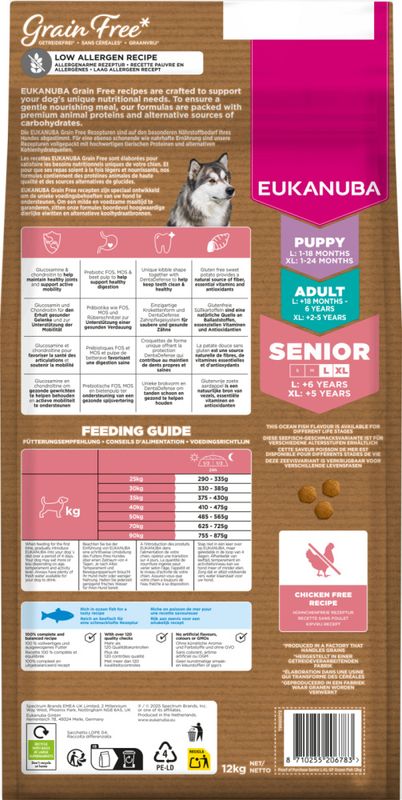 Eukanuba Senior Large Grain Free Ocean Fish 12kg