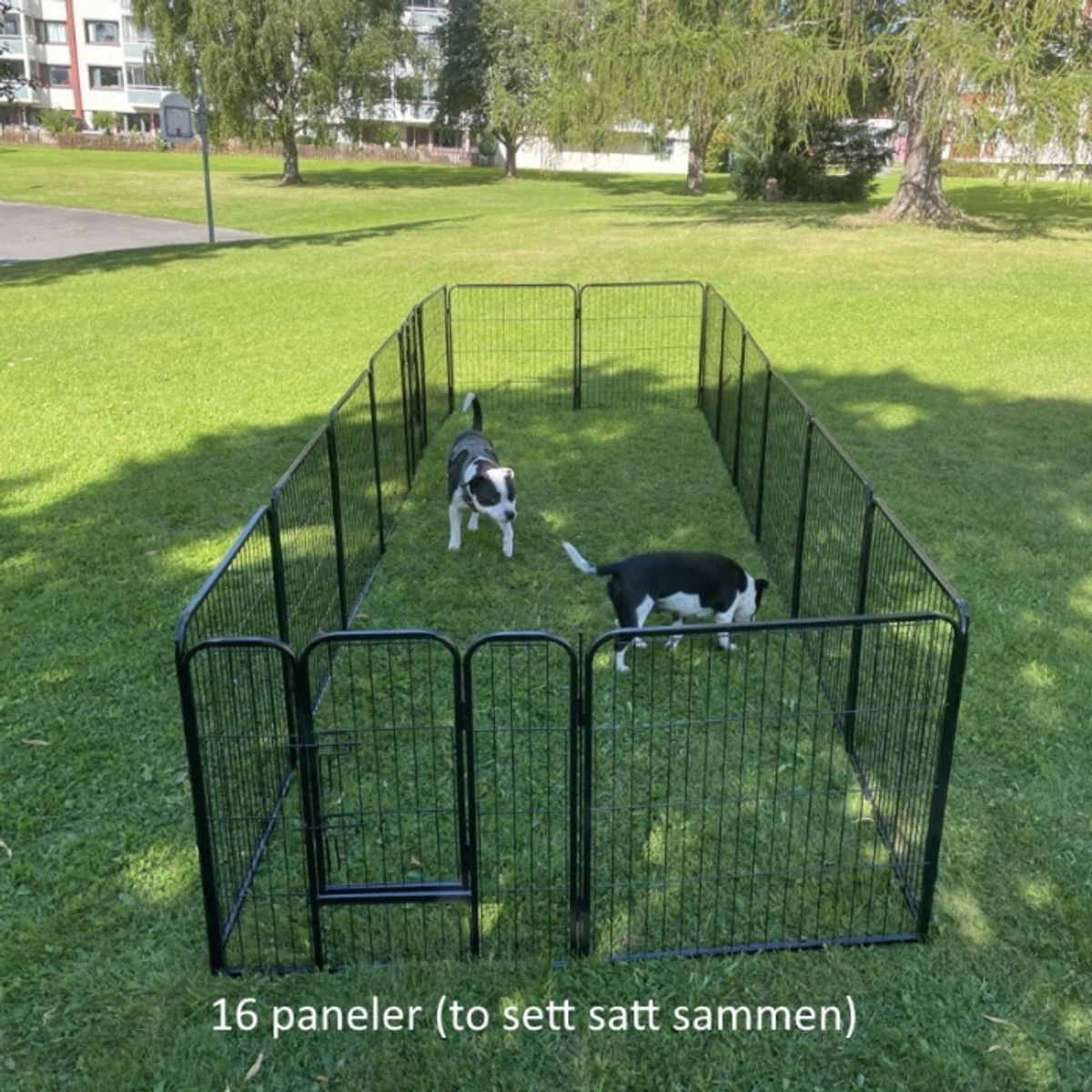 Hundegjerde til hage og innebruk med 8 paneler - 81 cm høyt