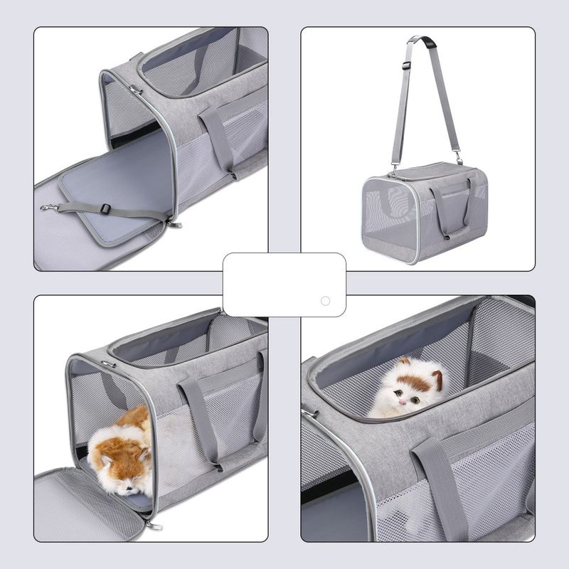 Grå reiseveske til katt og hund