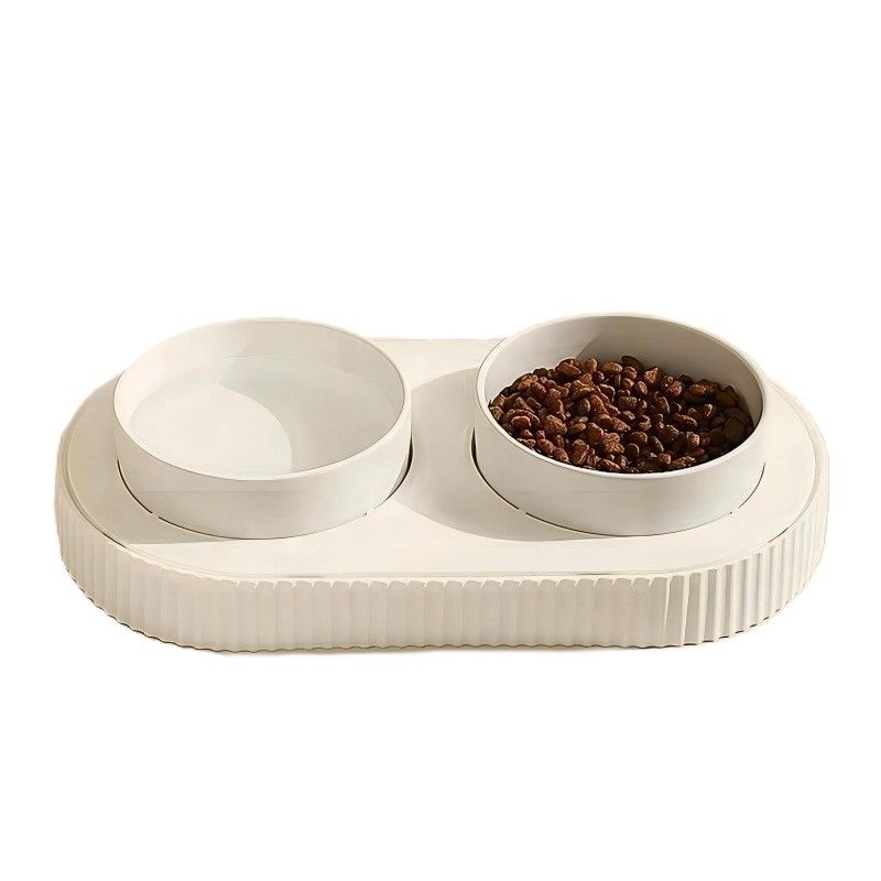 Design keramikkskåler med rillet stativ til hund og katt