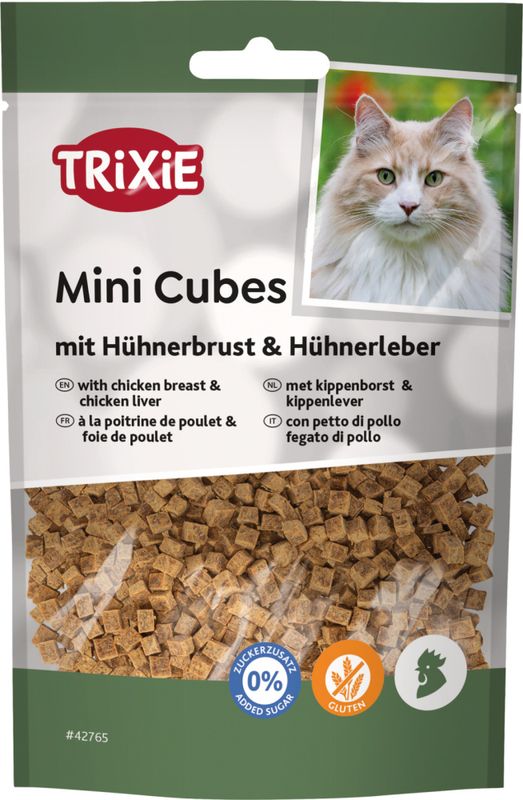Mini Cubes med kyllingbryst og kyllinglever - godbiter til katt 50g