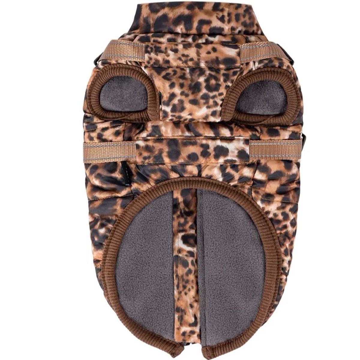 Leopard print hundedekken med integrert sele