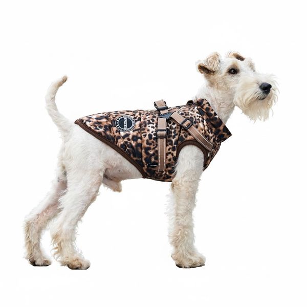 Hovedbilde Leopard print hundedekken med integrert sele